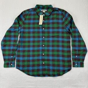Outerknown men's Atlantic‎ Madras Shirt, Deep Lake Paloma Check, Size XL